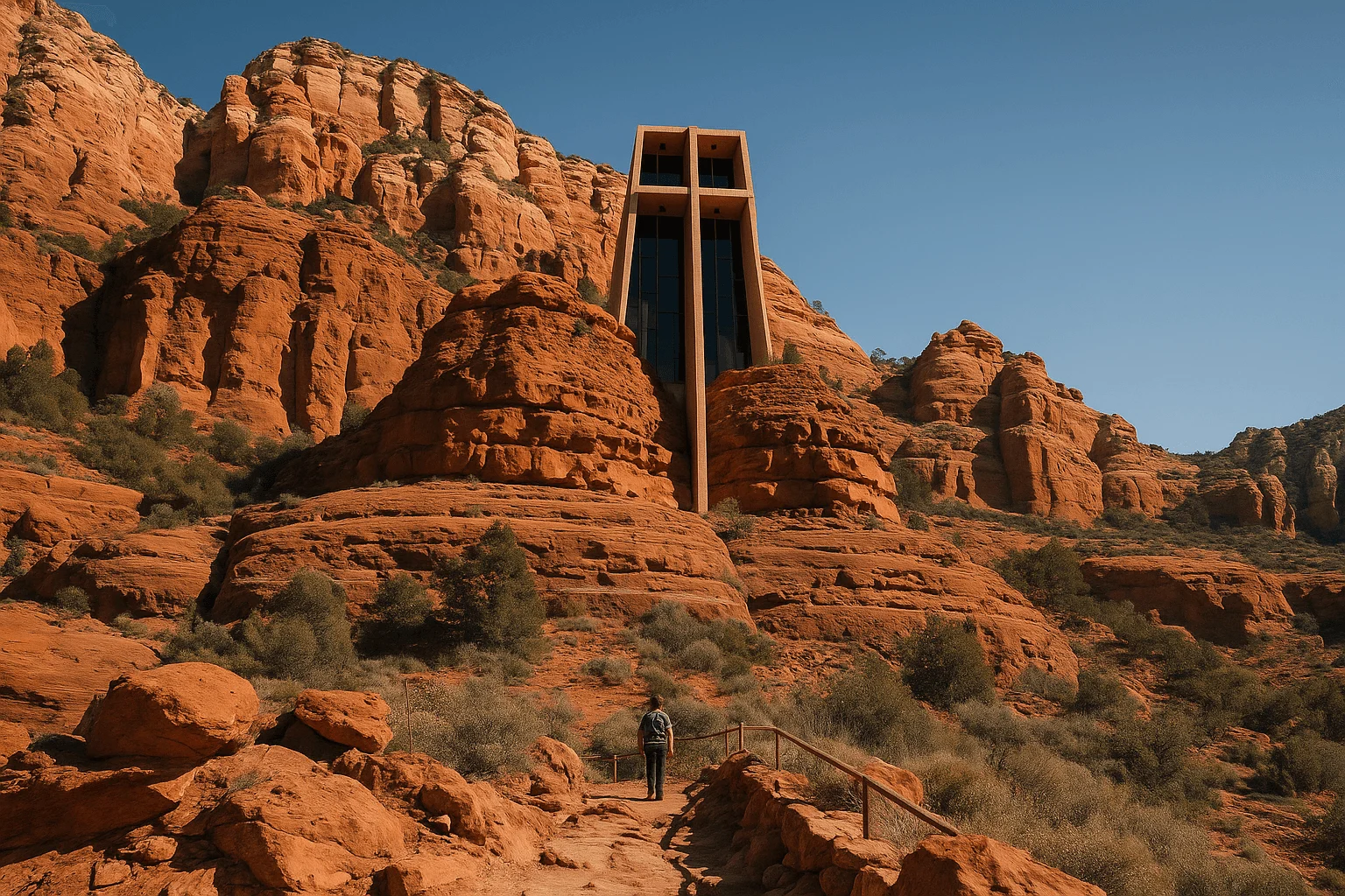Chapel of the Holy Cross built into Sedona's red rocks