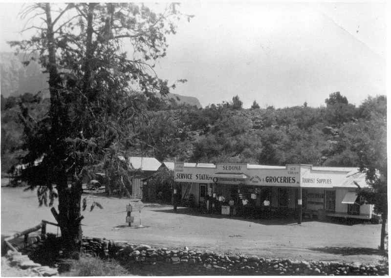 Historic photograph of the Hart Store in Sedona